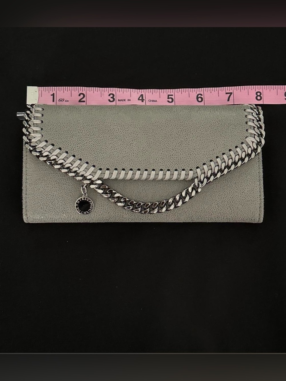 Stella McCartney Gray Silver Chain Wallet - Picture 7 of 9